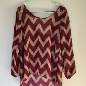 Chevron sheer blouse